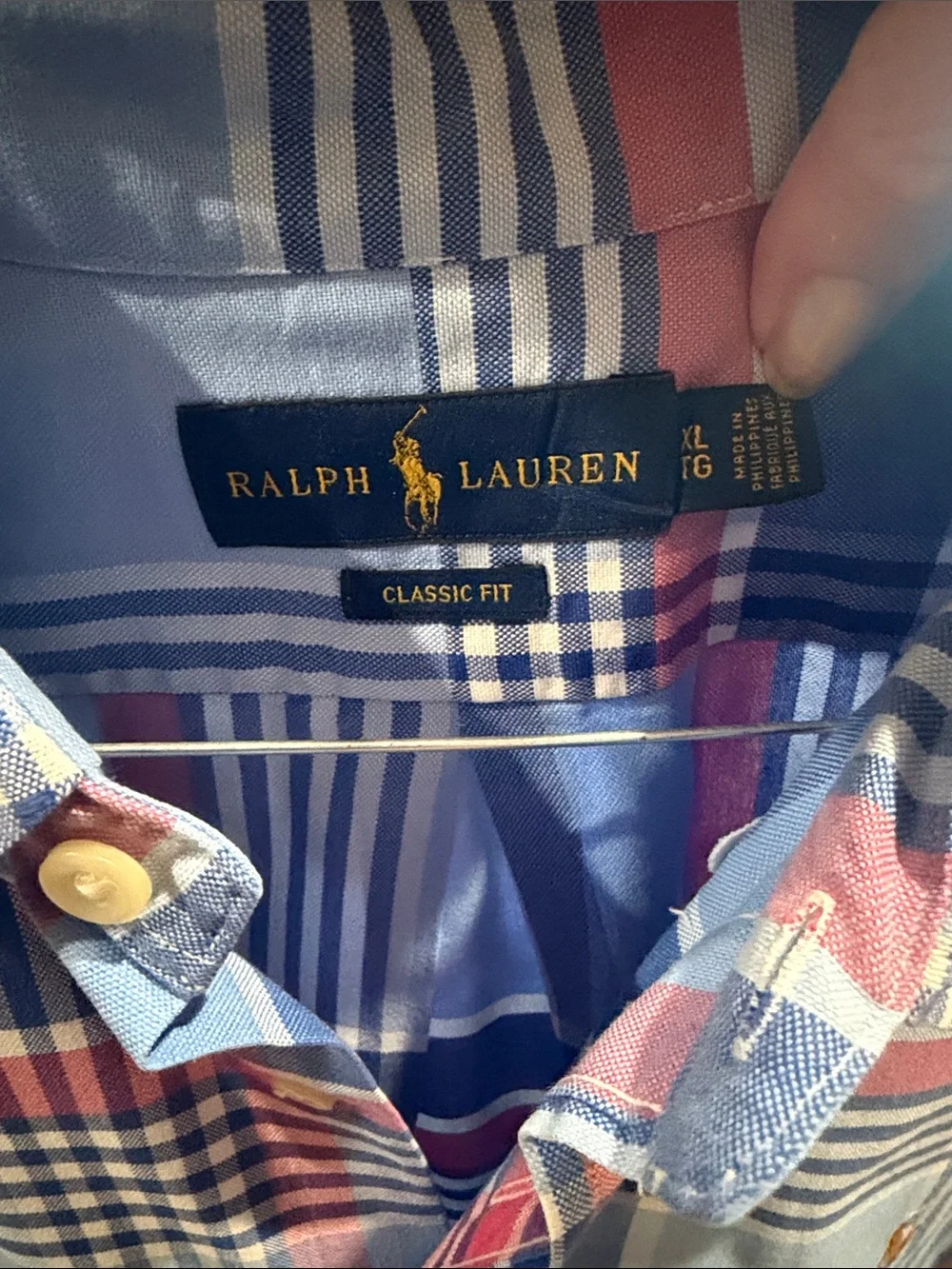 Polo by Ralph Lauren Light Blue Plaid Button-Down Shirt with Red & Navy Accents